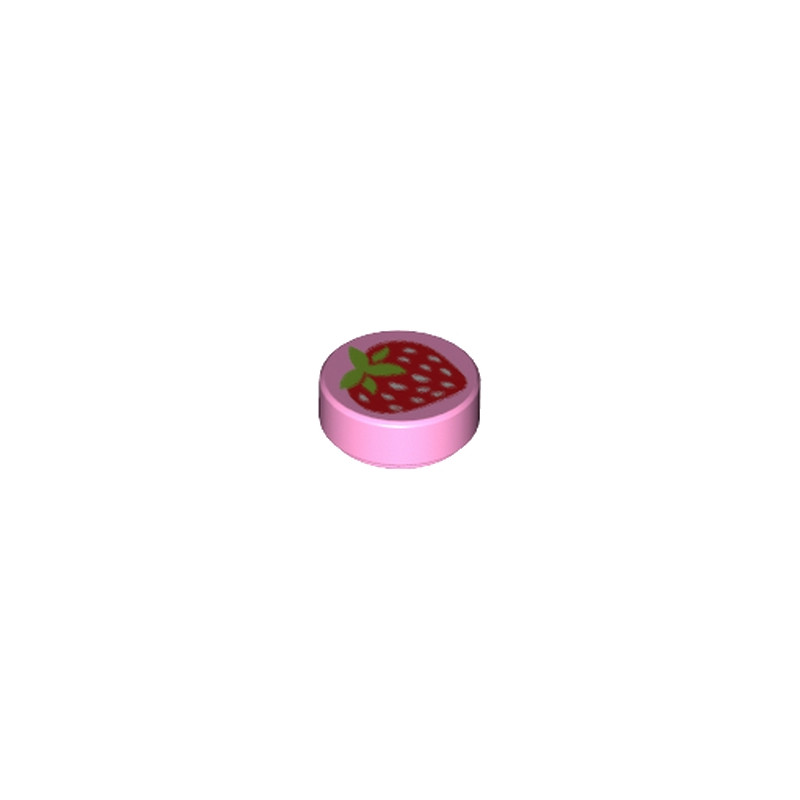LEGO 6287844 TILE 1X1 ROUND PRINTED STRAWBERRY - PINK