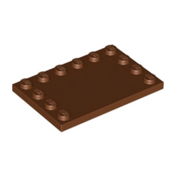 LEGO 6370000 PLATE 4X6 W. 12 KNOBS - REDDISH BROWN