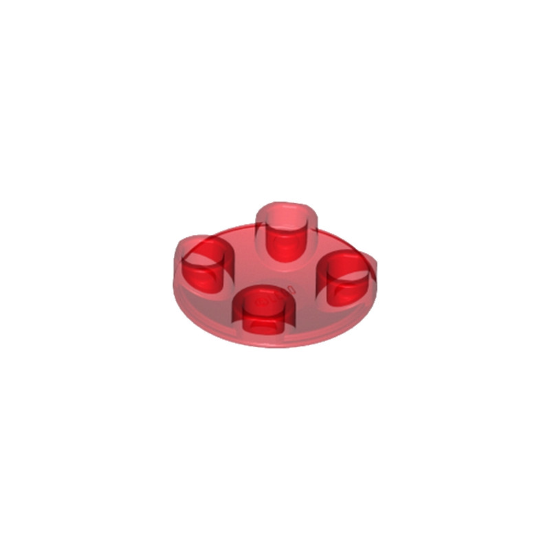 LEGO 6254635 - ROND LISSE 2X2 INV  - Rouge Transparent