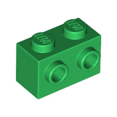 LEGO 6129807 BRIQUE 1X2 W. 2 KNOBS - DARK GREEN