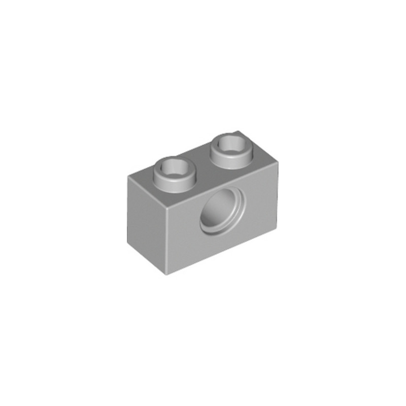 LEGO 4211440  TECHNIC BRIQUE 1X2, Ø4.9 - MEDIUM STONE GREY