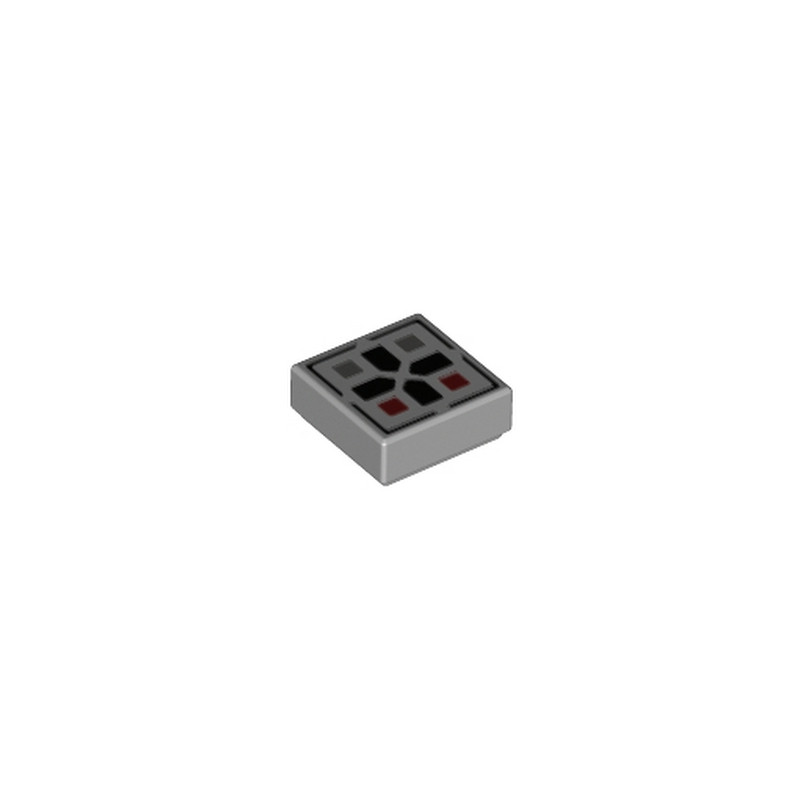 LEGO 6133883 PLATE LISSE 1X1 IMPRIME - MEDIUM STONE GREY