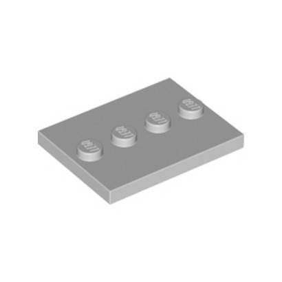 LEGO  PLATE 3X4 WITH 4 KNOBS - Médium Stone Grey