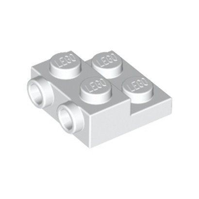 LEGO 6046979 PLATE 2X2X23 W. 2. HOR. KNOB - BLANC