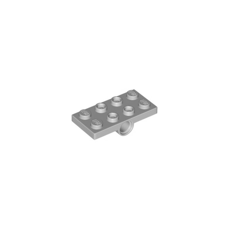 LEGO 6176242 -PLATE 2X4, W/ HOLES DIA. 4.85, BOTTOM - MEDIUM STONE GREY