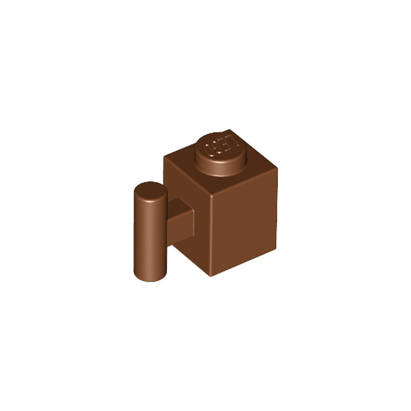 LEGO 4225823 	BRICK 1X1 W. HANDLE - Reddish Brown
