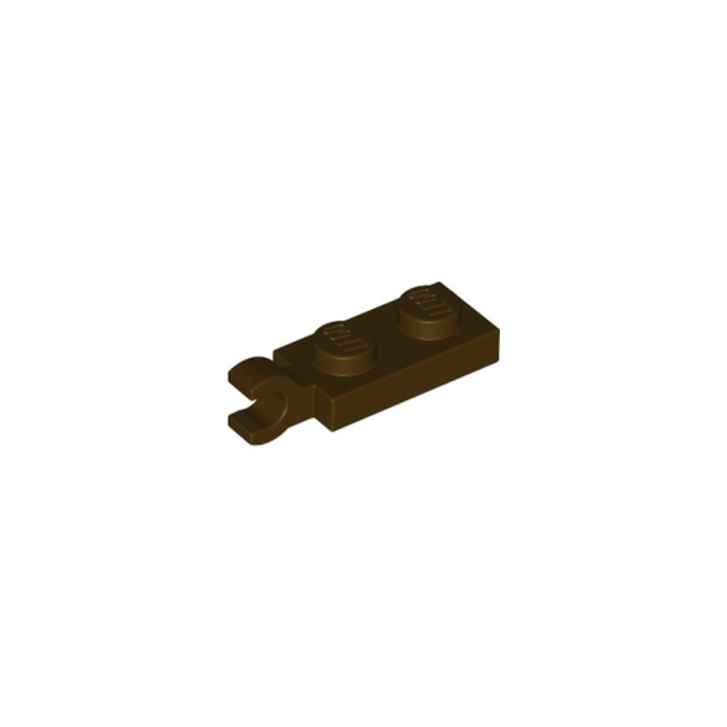 LEGO 6347286 PLATE 2X1 W/HOLDER,VERTICAL - DARK BROWN