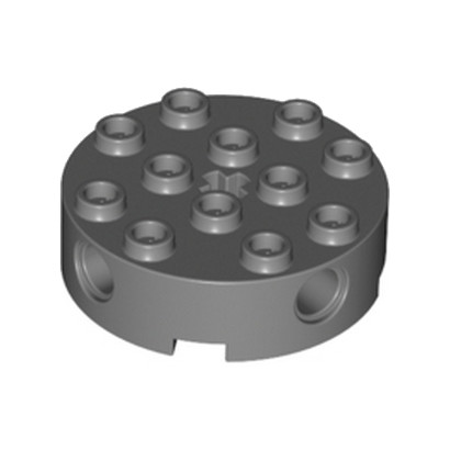LEGO 4211097 - Brique Rond Technic 4x4 - Dark Stone Grey