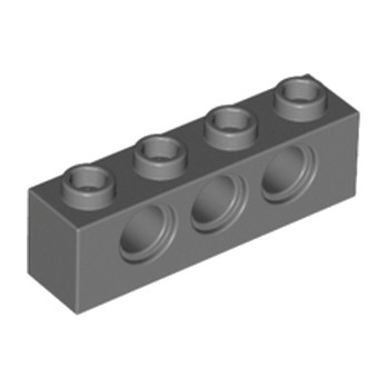 LEGO 4213607	TECHNIC BRICK 1X4, Ø4,9 - Dark Stone Grey