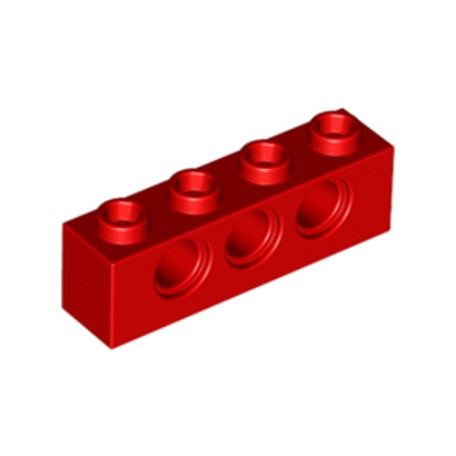 LEGO 370121 TECHNIC BRIQUE 1X4, Ø4,9 - ROUGE
