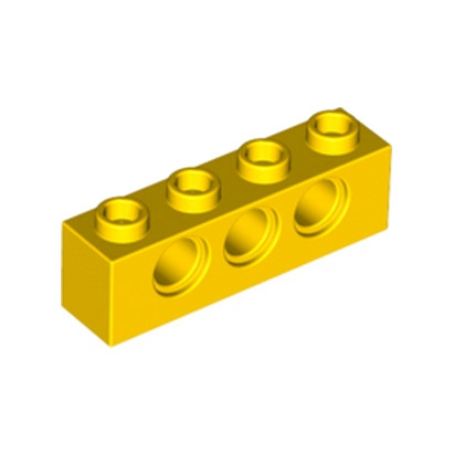 LEGO 370124 TECHNIC BRICK 1X4, Ø4,9 - JAUNE