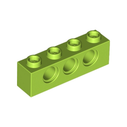 LEGO 6132373 TECHNIC BRICK 1X4, Ø4,9 - Bright yellowish green