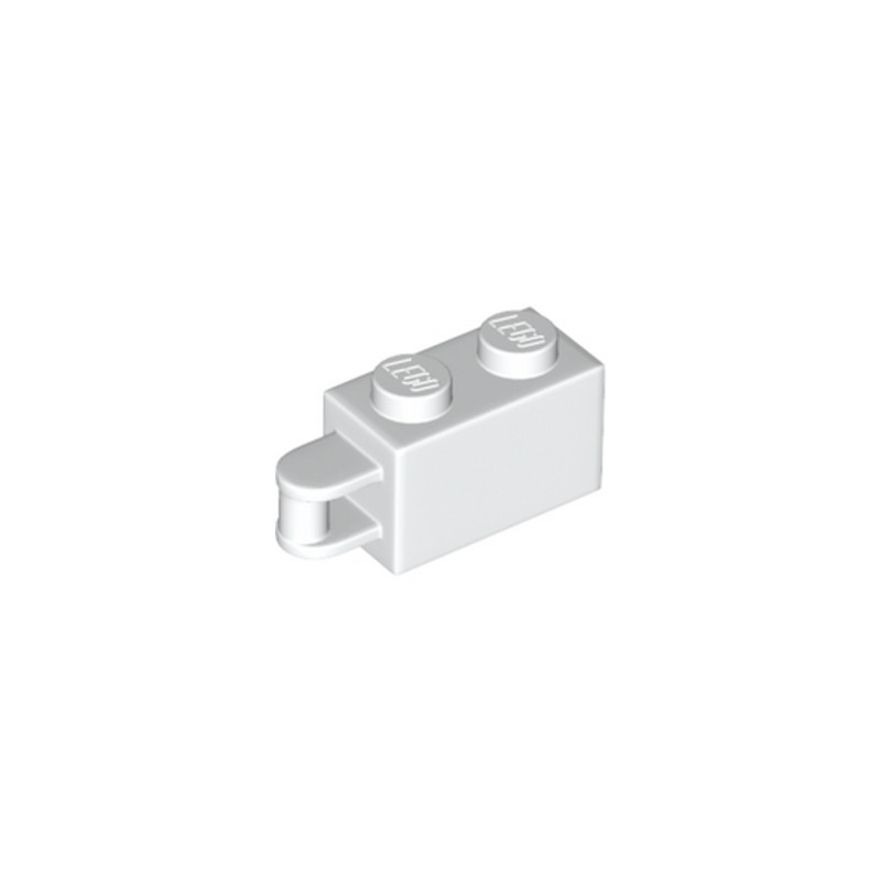 LEGO 6198933 - BRICK 1X2, W/ 3.2 SHAFT, VERT. END - BLANC