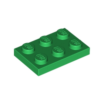 LEGO 302128 PLATE 2X3 - DARK GREEN