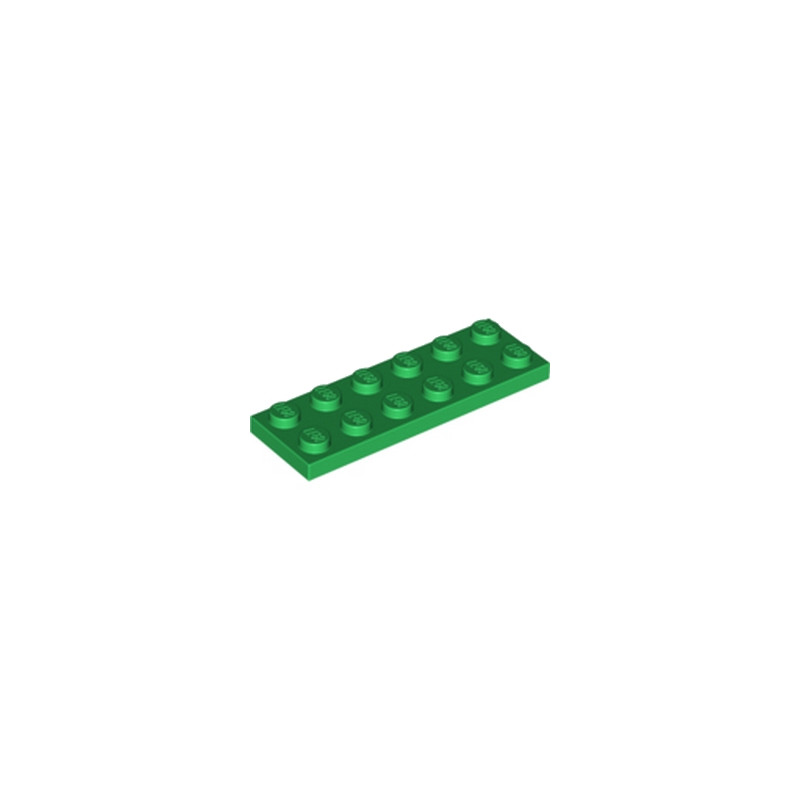 LEGO 379528 PLATE 2X6 - DARK GREEN