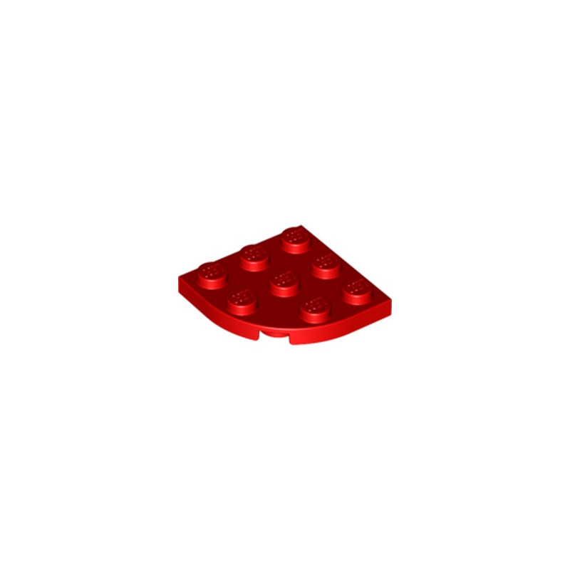 LEGO 4178428  PLATE 3X3, 1/4 CIRCLE - ROUGE