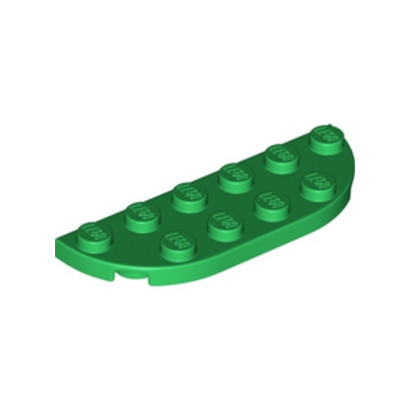 LEGO 6133852 1/2 CIRCLE PLATE 2X6 -  DARK GREEN