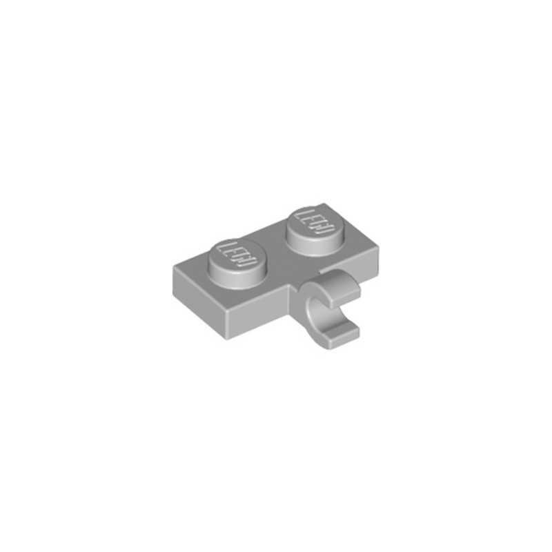LEGO 6028812 PLATE 1X2 W. 1 HORIZONTAL SNAP - MEDIUM STONE GREY