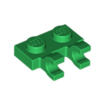 LEGO 6347288 PLATE 1X2 W/HOLDER, VERTICAL - DARK GREEN