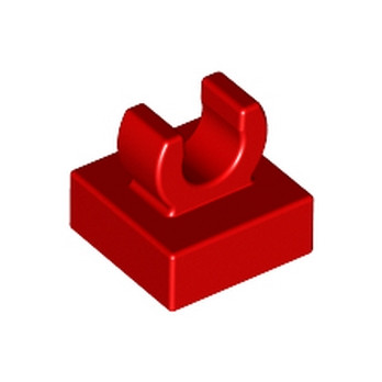 LEGO 6348058 PLATE 1X1 W. UP RIGHT HOLDER - ROUGE