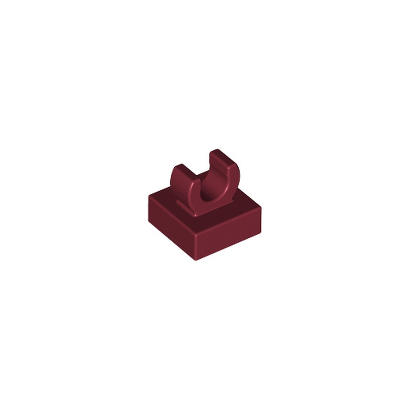 LEGO 6360079 PLATE 1X1 W. UP RIGHT HOLDER - NEW DARK RED