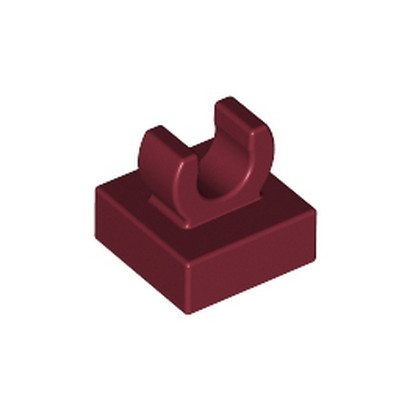 LEGO 6360079 PLATE 1X1 W. UP RIGHT HOLDER - NEW DARK RED