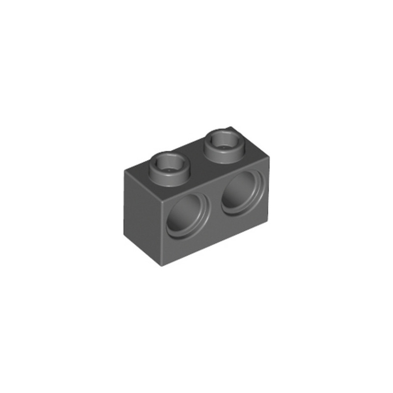 LEGO 4210762 BRIQUE 1X2 M. 2 HOLES Ø 4,87 - DARK STONE GREY