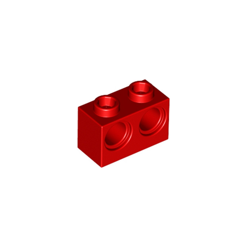 LEGO 4101764 BRIQUE 1X2 M. 2 HOLES Ø 4,87 - ROUGE