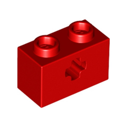 LEGO 4142869 BRIQUE 1X2 WITH CROSS HOLE - ROUGE