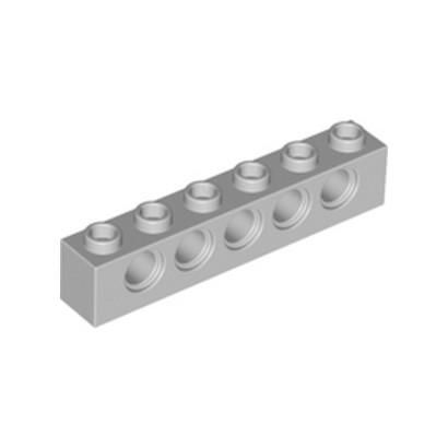 LEGO 4211466 TECHNIC BRIQUE 1X6, Ø4,9 - MEDIUM STONE GREY