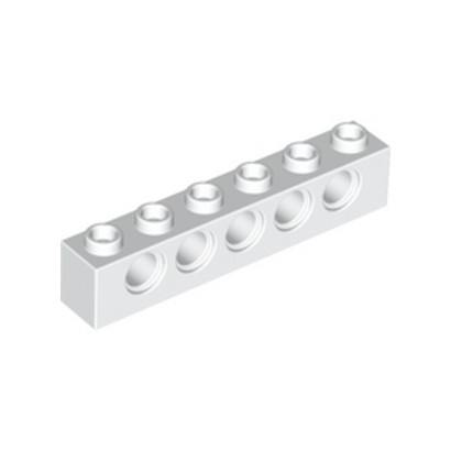 LEGO 389401 TECHNIC BRIQUE 1X6, Ø4,9 - BLANC