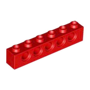 LEGO 389421 TECHNIC BRIQUE 1X6, Ø4,9 - ROUGE