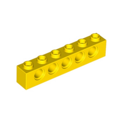 LEGO 389424 TECHNIC BRIQUE 1X6, Ø4,9 - JAUNE