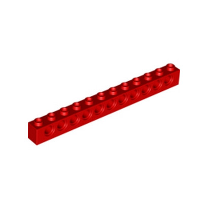 LEGO 389521 TECHNIC BRIQUE 1X12, Ø4,9 - ROUGE