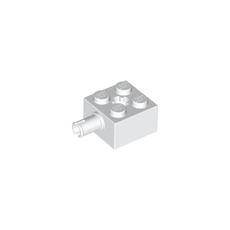 LEGO 6403936 BRICK 2X2 W. SNAP AND CROSS HOLE - WHITE