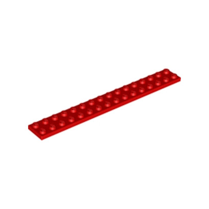 LEGO 428221 PLATE 2X16 - ROUGE