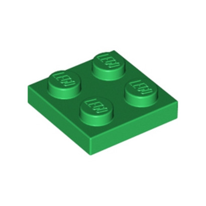 LEGO 302228 PLATE 2X2 - DARK GREEN