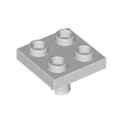 LEGO 6276848 PLATE 2X2 INVERTED W. SNAP - MEDIUM STONE GREY