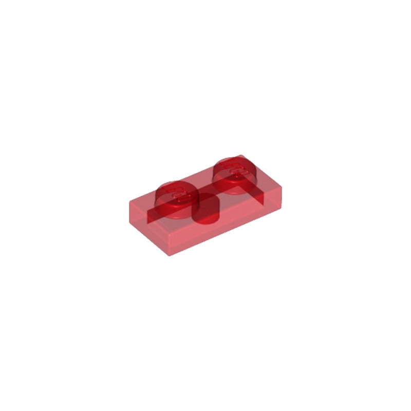 LEGO 4101688 PLATE 1X2 - ROUGE TRANSAPRENT