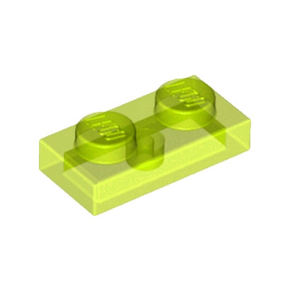 LEGO 6102038 PLATE 1X2 - JAUNE FLUO TRANSPARENT