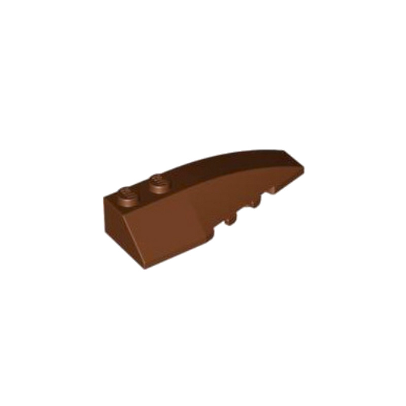 LEGO 6191635 RIGHT SHELL 2X6 W/BOW/ANGLE - REDDISH BROWN