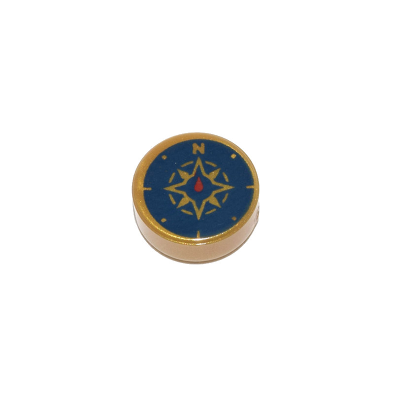 LEGO 6287847 FLAT TILE ROUND 1X1 COMPASS - WARM GOLD
