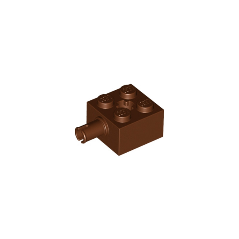 LEGO 6195084 BRIQUE 2X2 W. SNAP AND CROSS - REDDISH BROWN