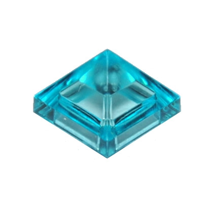 LEGO 6164329 - Tuile Pyramide 1X1X2/3  - Bleu Transparent