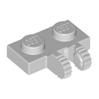 LEGO 6266209 PLATE 1X2 W/FORK, VERTICAL - MEDIUM STONE GREY