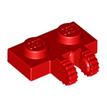 LEGO 4515338 PLATE 1X2 W/FORK, VERTICAL - ROUGE