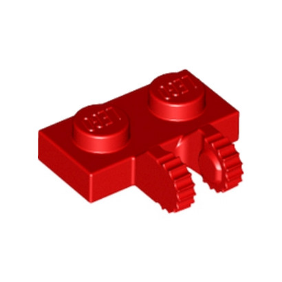 LEGO 6266205 PLATE 1X2 W/FORK, VERTICAL - RED