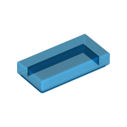 LEGO 6251289 FLAT TILE 1X2 - TRANSPARENT DARK BLUE