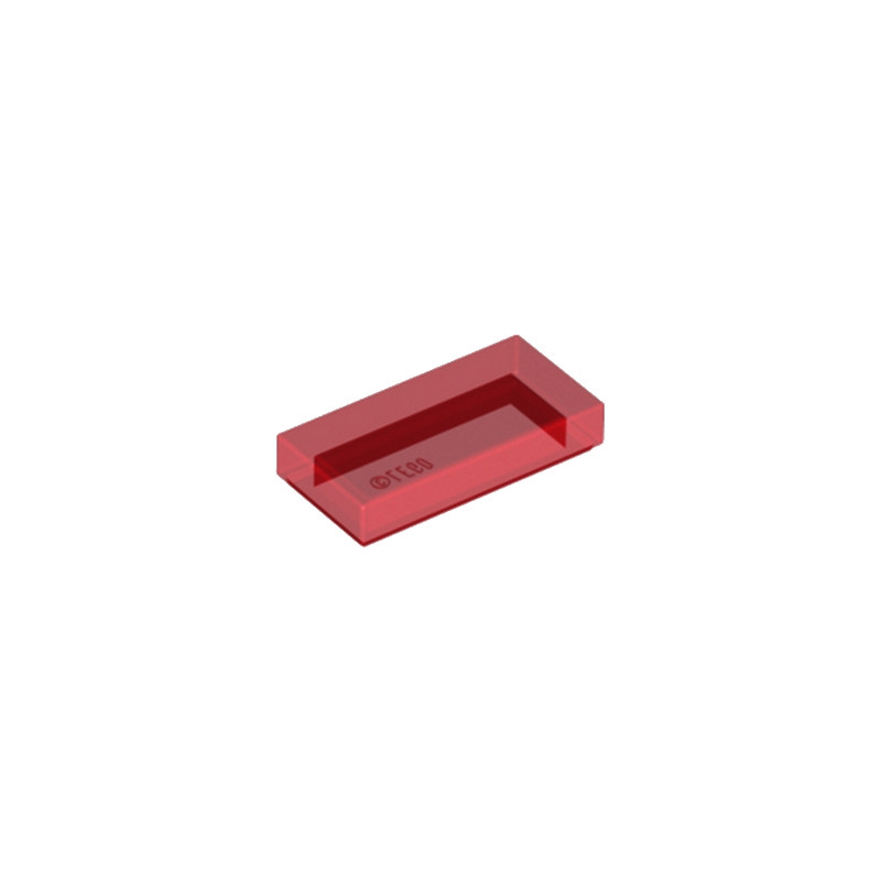 LEGO 6251290 PLATE LISSE 1X2 - ROUGE TRANSPARENT