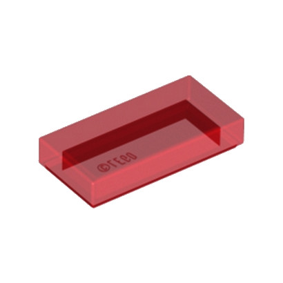 LEGO 6251290 FLAT TILE 1X2 - TRANSPARENT RED